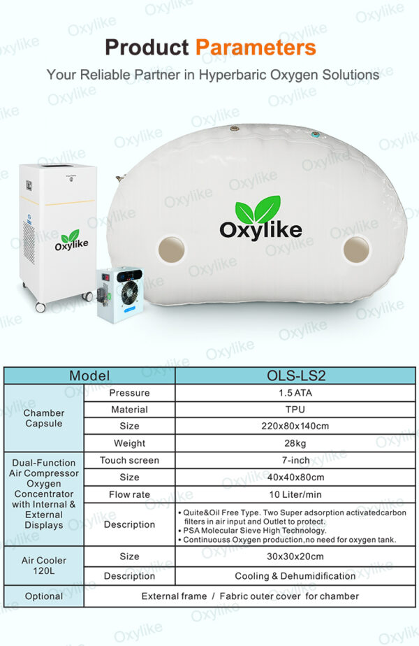 1.5ATA 7.2PSI Egg Shape Hyperbaric Oxygen Chamber For Home Use Oxygen Therapy Sport Recovery - 图片 4